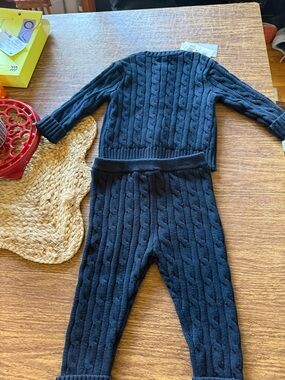 Navy Cable Knit Sweater Set by Ralph Lauren